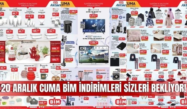 Sivas BİM Marketlerde 20 Aralık 2024 İndirimleri Sizleri Bekliyor - Bim Aktüel 20 Aralık Cuma Kataloğu