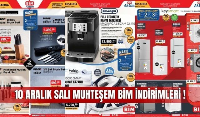 Sivas'taki BİM Mağazalarında 10 Aralık 2024 Aktüel Ürün Fırsatları! Bim Aktüel 10 Aralık Kataloğu