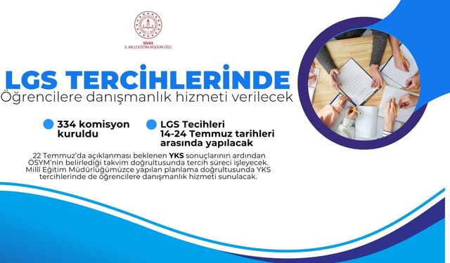 Sivas'ta LGS için 334 komisyon kuruldu