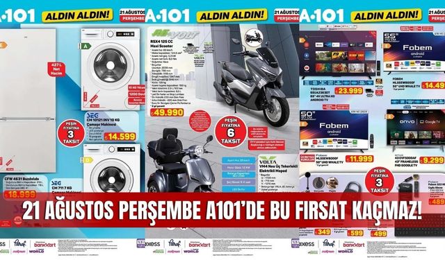 A101 21 Ağustos 2025 Aktüel Kataloğunda Muhteşem İndirimler
