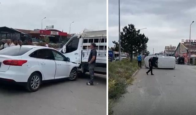 Sivas sanayisinde iki araç çarpıştı: 1 yaralı