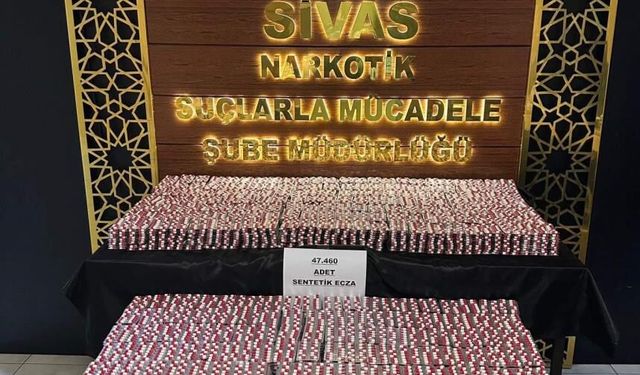 Sivas'ta dev operasyonda 133 bin 840 hap ele geçirildi