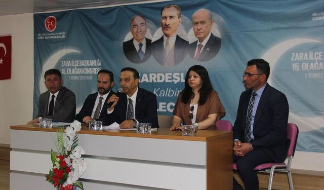 Zara'da MHP İlçe Başkanlığı güven tazeledi
