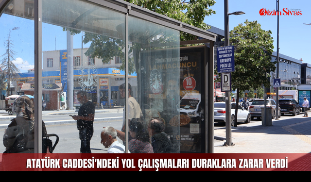 Atatürk Caddesi'ndeki Yol Çalışmaları Duraklara Zarar Verdi