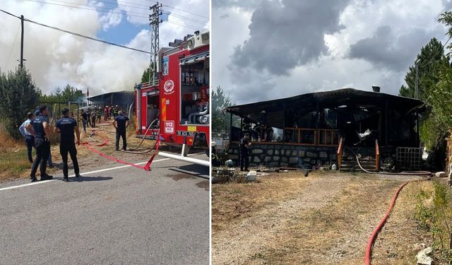 Sivas Soğuk Çermik yolundaki ev yandı!