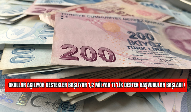 Okullar Açılıyor Destekler Başlıyor 1,2 Milyar TL’lik Destek