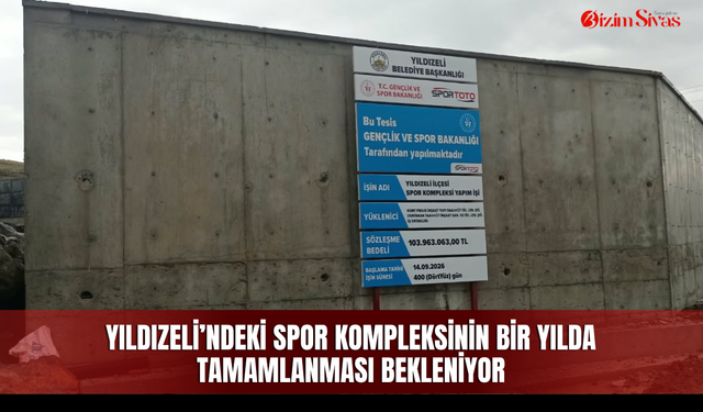 Yıldızeli’ndeki Spor Kompleksinin Bir Yılda Tamamlanması Bekleniyor
