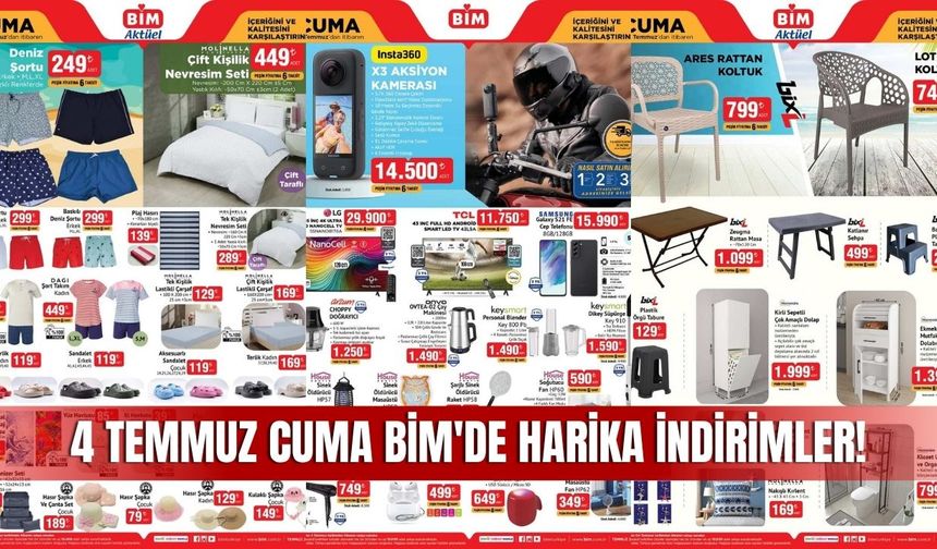 BİM 4 Temmuz 2025 Aktüel Kataloğu Yayında! Sivas ve Türkiye Genelinde Büyük İndirim Fırsatları