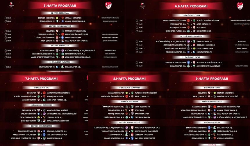 Sivasspor’dan kritik mücadele! İşte 1. Lig’in 5. hafta fikstürü