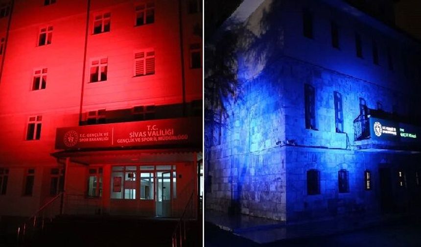 Sivas'ta O Binalarda Mavi ve Kırmızı Işıklar Yandı!