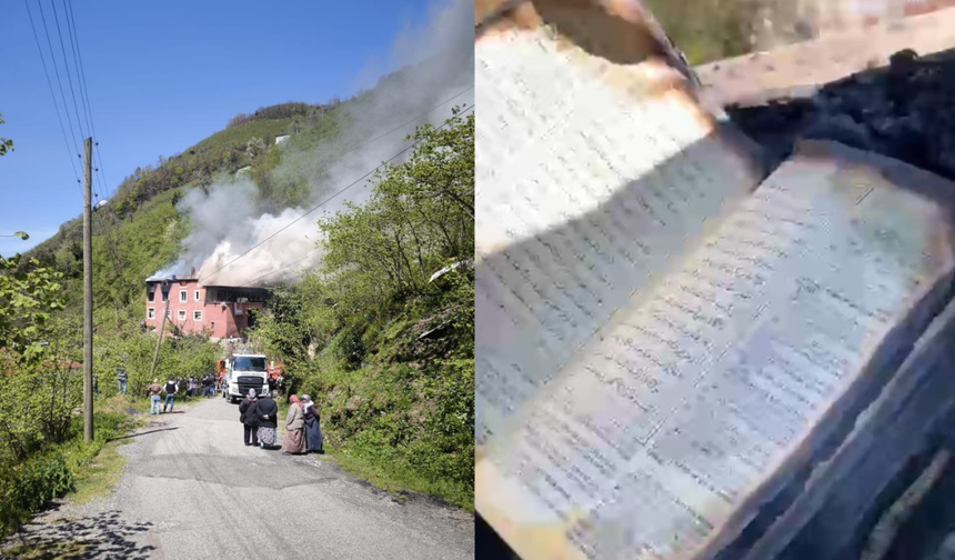 Her Şeyin Küle Döndüğü Yangında Kur'an-ı Kerim Zarar Görmedi!