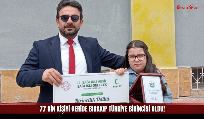 Sivas'ta 4. Sınıf Öğrencisi 77 Bin Kişiyi Geride Bırakıp Türkiye Birincisi Oldu!