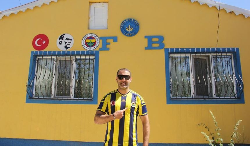 Sivas'ta Fenerbahçe sevgisini evinin duvarlarında yaşattı