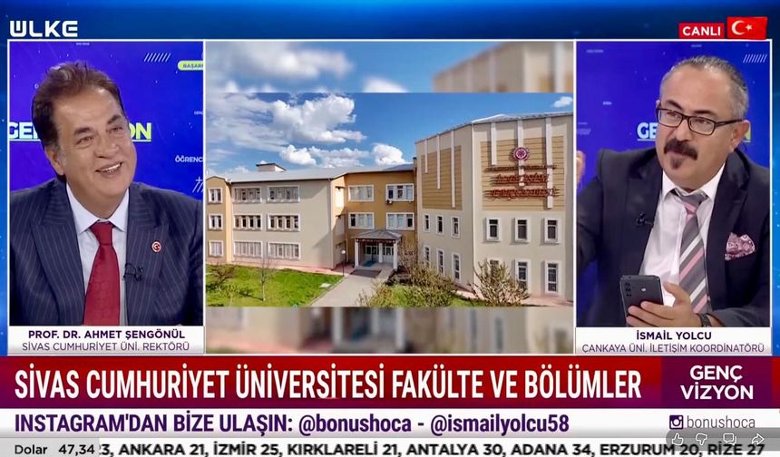 Sivas Cumhuriyet üniversitesi ulusal kanalda anlatıldı