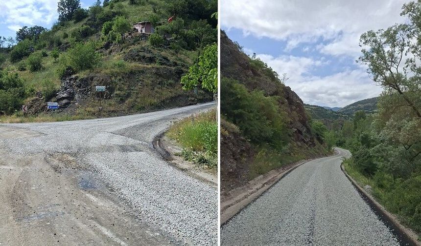 Sivas'ta o köy yolu konfora kavuştu