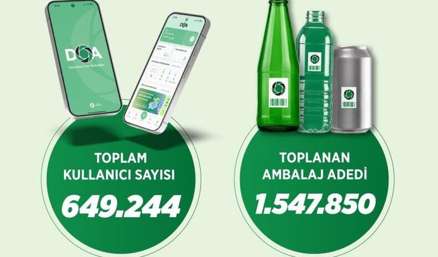 DOA ile ilk gün 1,5 milyon şişe toplandı