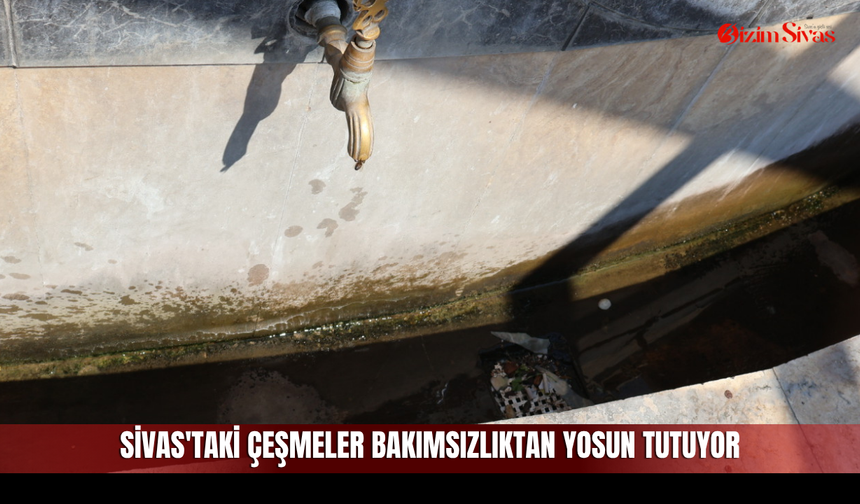 Sivas'taki Çeşmeler Bakımsızlıktan Yosun Tutuyor