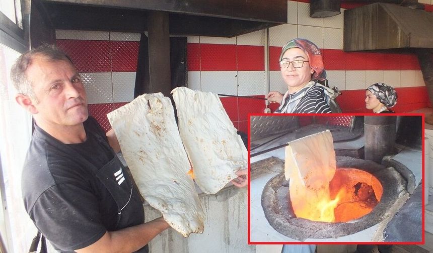 Ulaş'ta tandırda lavaş ekmeğine yoğun ilgi