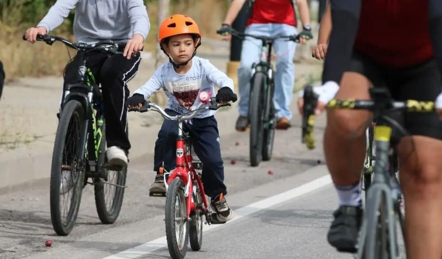 Sivas'ta bisiklet severler pedal çevirdi