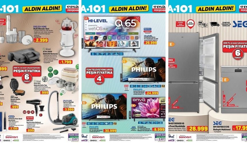 A101 17 Eylül 2026 Aldın Aldın Kataloğu: Elektrikli Araçtan Televizyona Yeni Ürünler