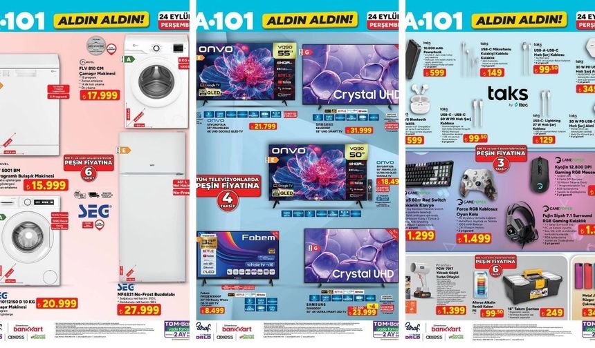 A101 24-30 Eylül 2026 Aldın Aldın Kataloğu: Televizyon, Beyaz Eşya ve Volta Araçlar