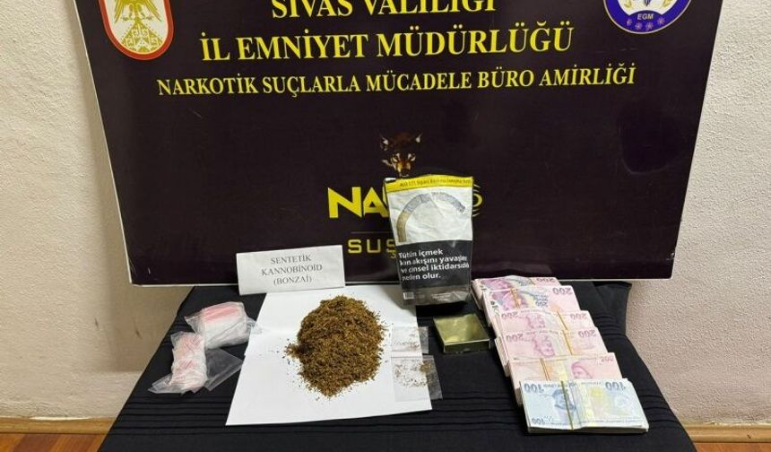 Sivas'ta narkotik operasyonunda 1 şüpheli tutuklandı
