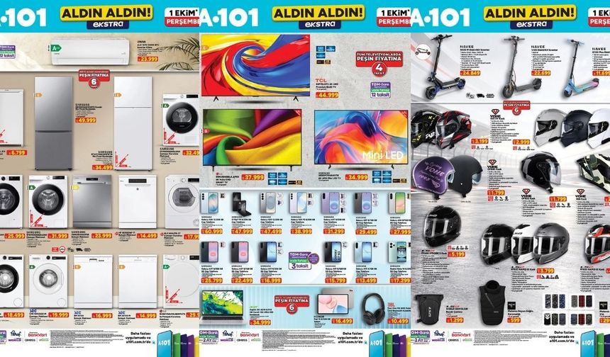 A101 1-7 Ekim 2026 Kataloğu: Telefon, Televizyon, Beyaz Eşya ve Scooter Fiyatları